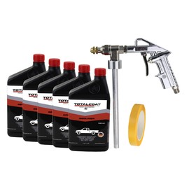 Grey Truck Bed Coating; Spray-On Truck Bed Liner; Low Odor, Water-Based Formula, No Hassle of Mixing Components; Bedliner Kit: 5 Quarts+1 Air Spray Gun+1 Masking Tape (6 ft Truck Beds)