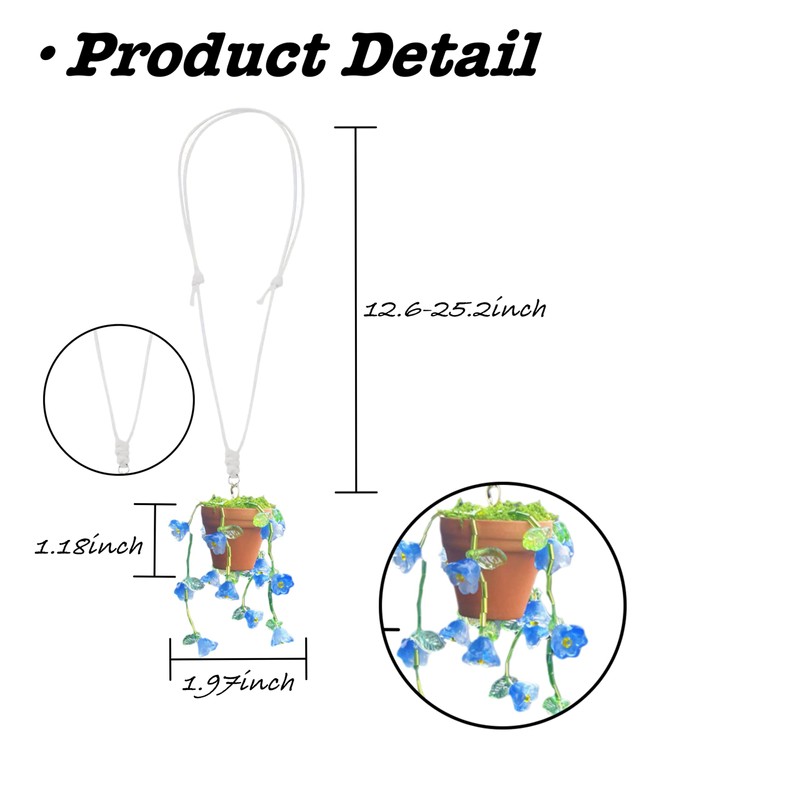 Cute Handmade String of Beads Plant Hanging for Car Accessories,
