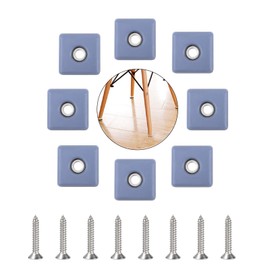INCREWAY Furniture Sliders 8 Pieces 40mm Furniture Leg Protectors with Screws Square Chair Leg Protectors for Table Chair Sofa Cabinet