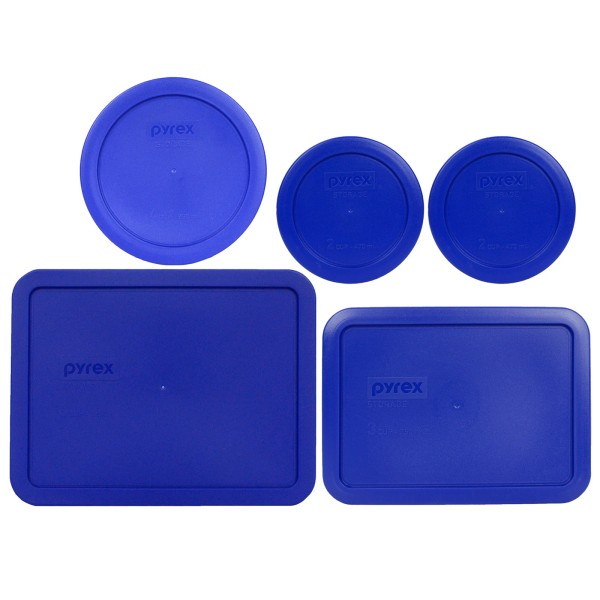 Pyrex (2) 7200-PC (1) 7201-PC (1) 7210-PC and (1) 7211-PC