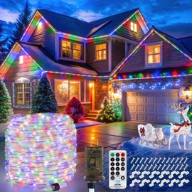 OMIKA Connectable 66ft 800LED Rope Lights for Outside, Multicolor LED Rope Lights Plug in with Remote Timer, 8 Lighting Modes, Outdoor Rope Lights Waterproof for Party, Christmas Decorations