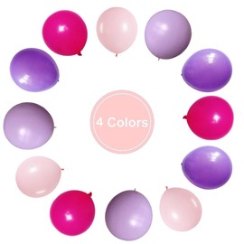 Pink and Purple Balloons with Ribbon, 100pcs 12 Inch Purple and Pink Party Balloons for Women Girls Birthday Baby Shower Wedding Party Decorations