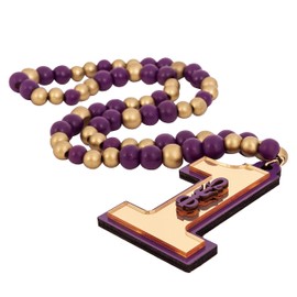 Desert Cactus Omega Psi Phi Wooden Bead Tiki Necklace #1 Line Number Acrylic Wood (Tiki #1)