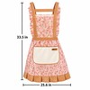 Retro Floral Canvas Apron for Kitchen Cooking – Ruffle Edge