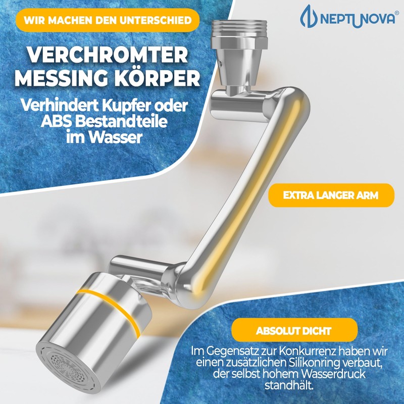 NEPTUNOVA® Tap Attachment 1440 Degree Swivelling - Tap Extension for