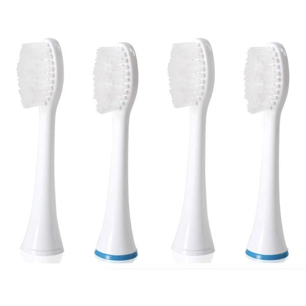 ToiletTree Products Poseidon Replacement Brush Heads for Poseidon Rechargeable Sonic Toothbrush, 4 Pack