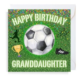 Second Ave Football Granddaughter Square Children's Kids Birthday Greeting Card for Girl