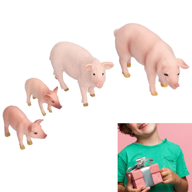 Simulation Farm Pig Animals Model Figures Toy Set Preschool Educational