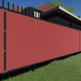 TANG Sunshades Depot Fence Privacy Screen 1'X46' Red 180GSM Heavy Duty Commercial Windscreen Residential Fence Netting 88% Privacy Blockage with Excellent Airflow 3 Years Warranty