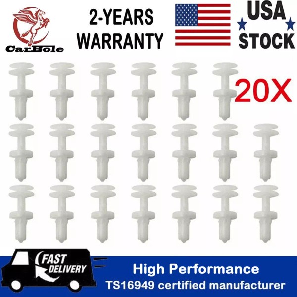 CarBole 20pcs Clips Door Panel Retainer Pin Nut Holder Snap