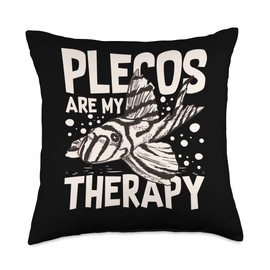 Plecostomus Pleco Fish Aquarium Food Tank Zebra Cave Throw Pillow, 18x18, Multicolor