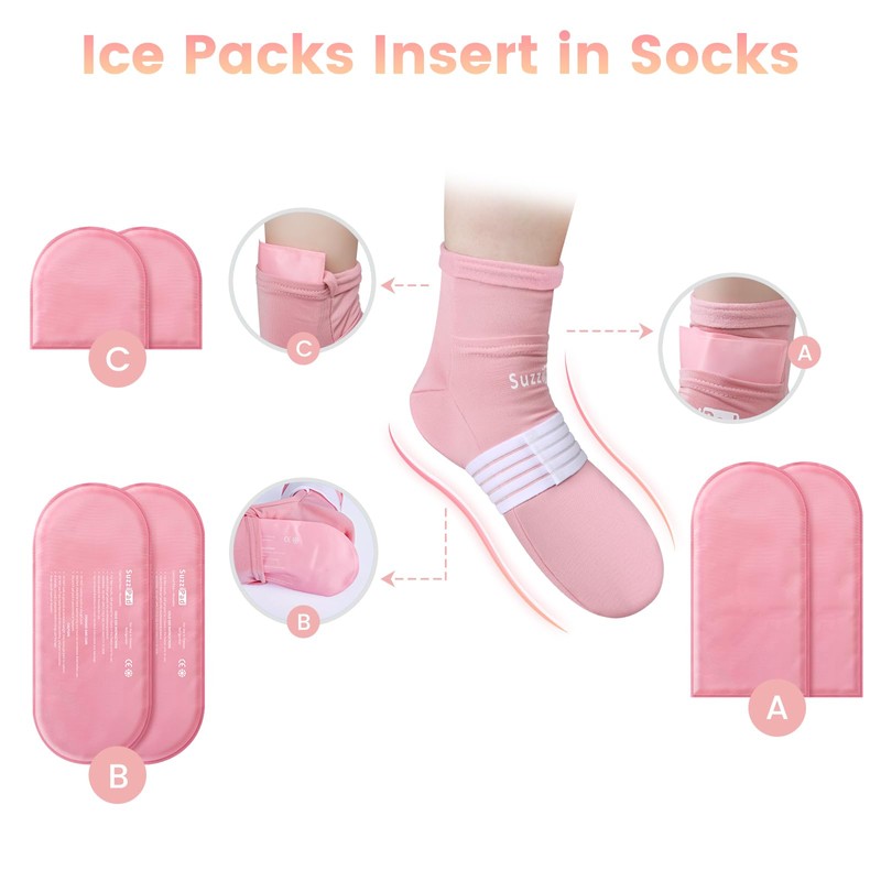 SuzziPad Replacement Ice Gel Packs for Cold Therapy Gloves and