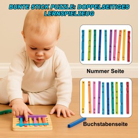 Holzspielzeug - Sensorik Spielzeug Lernspiele Maker, Montessori, Für Kinder Outdoor, Puzzle Spiele Holzspielzeug Steckspiel Story Cubes Mosaik Jenga, für Jungen und Mädchen ab 3 Jahren