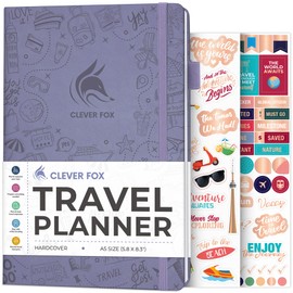 Clever Fox Travel Journal – Vacation Planner with Budget Plan, Packing List, Expense Tracker & Trip Journal – Travelling Itinerary Organizer for Women, Men & Couples – A5 Size, Lavender