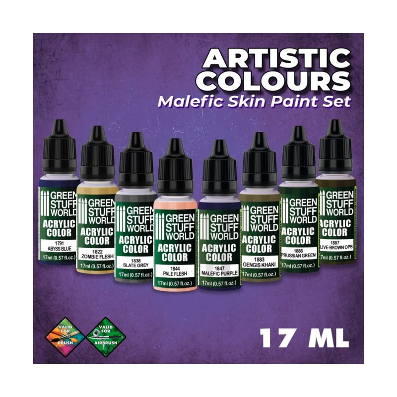 Green Stuff World Metallic Paints Set - Malefic Skin