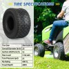 2PCS 20 X 10.00-8 Turf-V Pattern Lawnmower Tubeless Turf Tire,