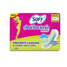 Sofy Antibacteria Extra Long Pads - 30 Count