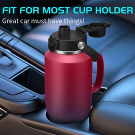 40 OZ Insulated Water Bottles Fits in Cup-Holder - Stainless-steel Travel Tumbler 40 oz with Handle, Reusable Coffee Tumblers with Lids and Straw, Pop-up Spout Lid, Metal Flask Keep Cold 48h/Hot 24h