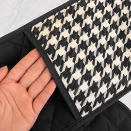 Oven Gloves, Double Oven Mitts Heat Resistan with 2pcs Pot Holder for Home Cooking, Kitchen Accessories