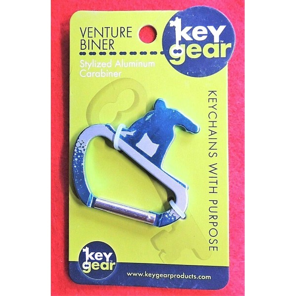 Stylized Aluminum Carabiner Keychain Ring Venture Biner Snowboarder Key Gear