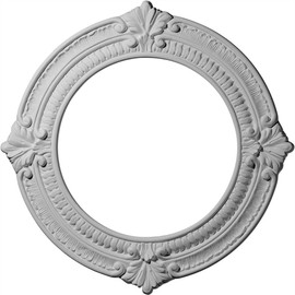 Ekena Millwork CM13BN Benson Ceiling Medallion, 13 1/8"OD x 8"ID x 5/8"P (Fits Canopies up to 8"), Factory Primed