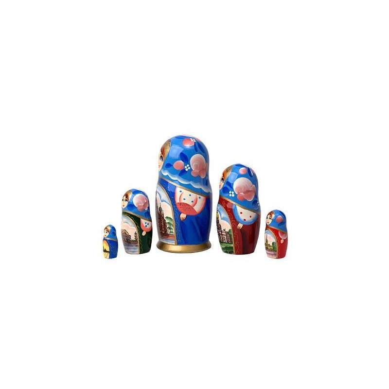 White Nights Russian Nesting Doll 5pc./6"