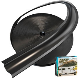 LATCH.IT 1-inch RV Trim Molding Insert Black | 100-Foot RV Weather Stripping Exterior | Camper Trim Molding Exterior | UV-Resistant & Flexible RV Weather Stripping Exterior DIYers!