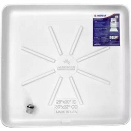 All washing machines with a footprint less than 28 x 30 inches 28 in. x 30 in. Plastic Washing Machine Pan with 1 in. Drain Adapter NEW