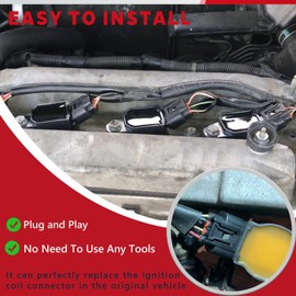 Svicari 4PCS Ignition Coil Connector Harness Wiring Pigtail Fit for Toyota Camry Corolla Highlander Matrix RAV4 for Lexus HS250h with 16PCS Heat Shrink Butt Connectors OE# 90980-11885 90919-02240