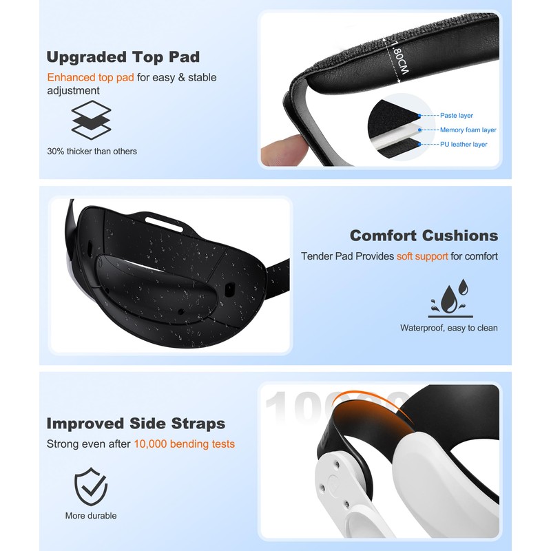 KawayeReal Head Strap for Meta Quest 3S/Quest 3/Quest 2 –