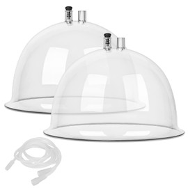 Titoe Vasos de terapia al vacío de 180 ml para levantamiento de glúteos, accesorios extra grandes, terapia al vacío XXL, terapia al vacío, masaje de espalda, forma corporal, juegos de tazas de guasha con manguera en Y (180 ml)