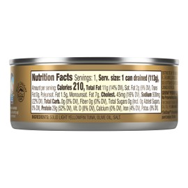 Genova Premium Yellowfin Tuna in Olive Oil, Wild Caught, Solid Light, 5 oz. Can (Pack of 24)