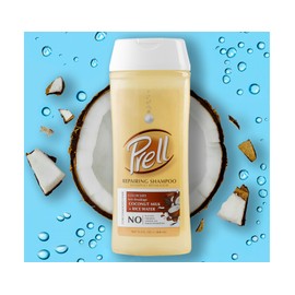 Prell Coconut Milk + Rice Water Color Safe Anti-Breakage Repairing Shampoo for Damaged Hair, 13.5 fl.oz (Pack of 2)
