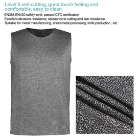 Level 5 Protective Vest, Safety Protection, Cut Resistant, Anti Slash, Crew Neck, Short Sleeve Vest, Safety Accessories, CTC Certification, Stitch Protection Vest (L), l