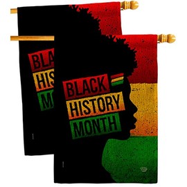 African History Month Burlap House Flags 2 pcs Pack Black Lives Matter BLMCelebrates Americans Heritage Small Decorative Gift Yard Banner Double-Sided Made In USA 28 X 40