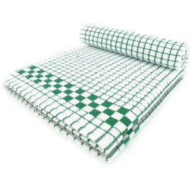 Fecido Classic Kitchen Dish Towels with Hanging Loop - Heavy Duty Absorbent Dish Clothes - European Made 100% Cotton Tea Towels - Set of Two, Dark Green