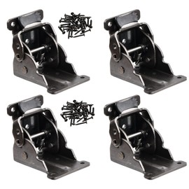 4 Pack Folding Table Leg Brackets Heavy Duty, Self Locking Hinge Hardware, 90° Folding Support Brackets with Screws, Cupboard Doors Hinges for Home Furniture Accessory Connector (C)