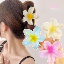 Summer Flower Hair Claw Clip 4 Colors PM-106 Blue 3ea