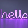 LED Neon Sign Hello Letters Neon Light Wall Decor for