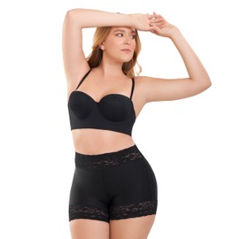 Ann Chery 1101 Body shaper short shapewear for women | Body shaper with invisible butt lift Technology| Fajas Colombianas (Black, Medium)