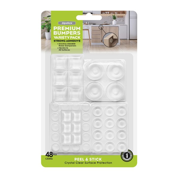 Slipstick Slipstick Premium Adhesive Clear Bumper Pads 48 Piece Variety