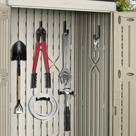 6Pcs Storage Shed Hooks for Suncast/Craftsman, J-Shape and U-Shape Suncast Shed Accessories, Premium ABS Garden Garage Storage Organization, Shed Shelves for Hanging Shed Organization Supplies