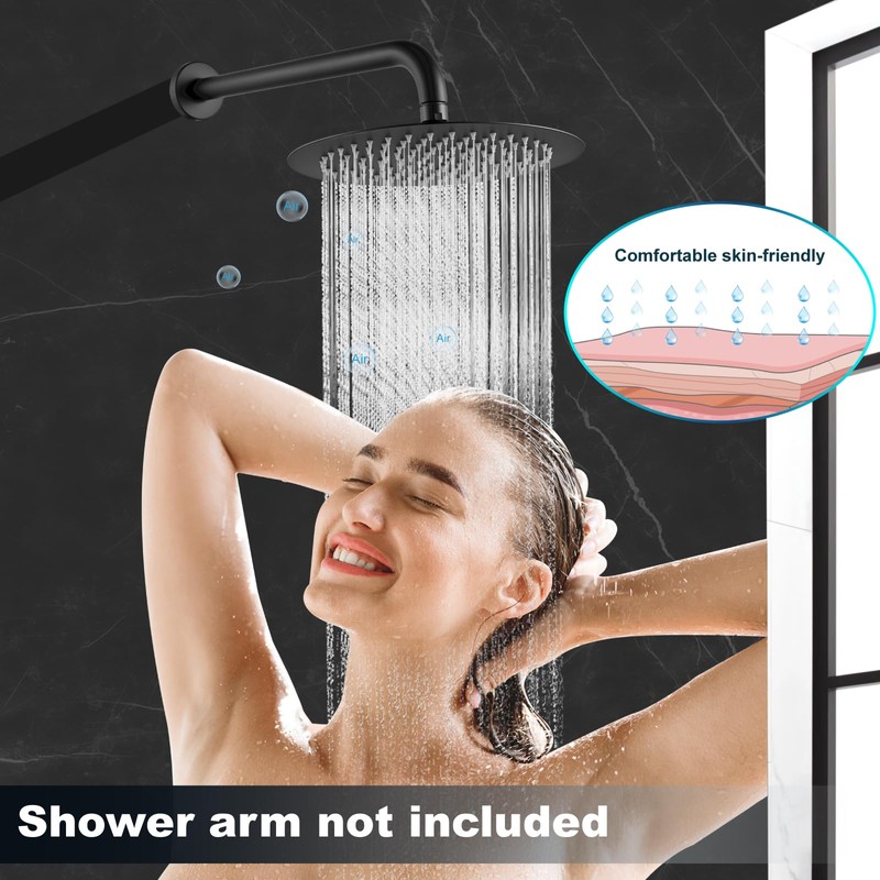 Midanya Round Rainfall Shower Head High Pressure Stainless Steel Waterfall