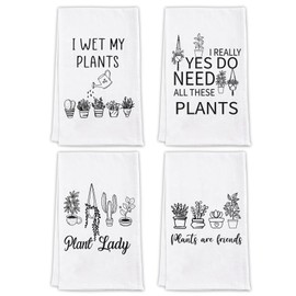 Vastsea Plant Lover Gifts for Women-I Wet My Plants Funny Kitchen Towels,Crazy Plant Lady Gifts,Plant Stuff Succulent Gifts,Plant Gifts for Plant Lovers Gardening Gifts,Funny Flour Sack Dish Towels