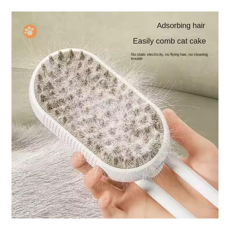 3-in-1 Steam Pet Brush for Cats & Dogs – Self-Cleaning