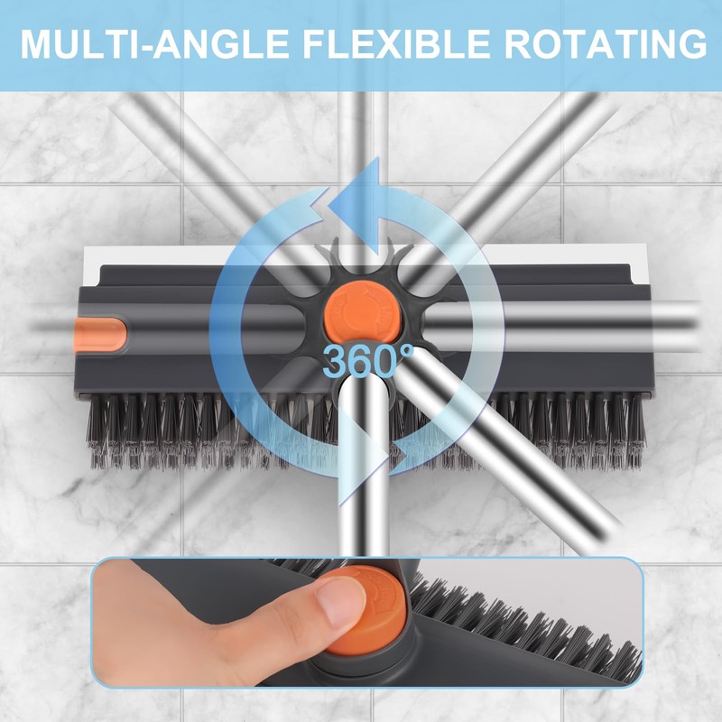 Floor Scrub V Brush with Long Handle 4 in 1