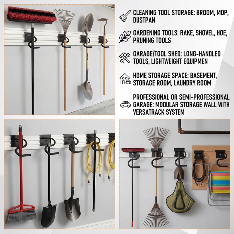 4 Pack S-Hooks for Wall Storage System, Heavy Duty Curved