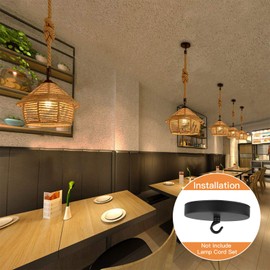 Ceiling Canopy Kit, Chandelier Canopy, Pendant Light Canopy Kit, Ceiling Light Cover Plate with Chandelier Hook, 4-3/4 Inch Chandelier Ceiling Plate Kit, Ceiling Base Plate Rated 20lb - Black 1Pcs