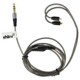 vhbw Audio AUX Cable Compatible with Sony HA-FX850, XBA-A2, XBA-A3, XBA-H2, XBA-H3 Headphones - Audio Cable 3.5 mm Jack Plug, 120 cm, Grey
