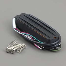FLEOR Dual Hot Rail Humbucker Single-Coil-Sized Guitar Humbucker Pickup(6-7K), Full Black